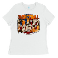 White basketball dad Ladies Tee - Jasminsmagicworld