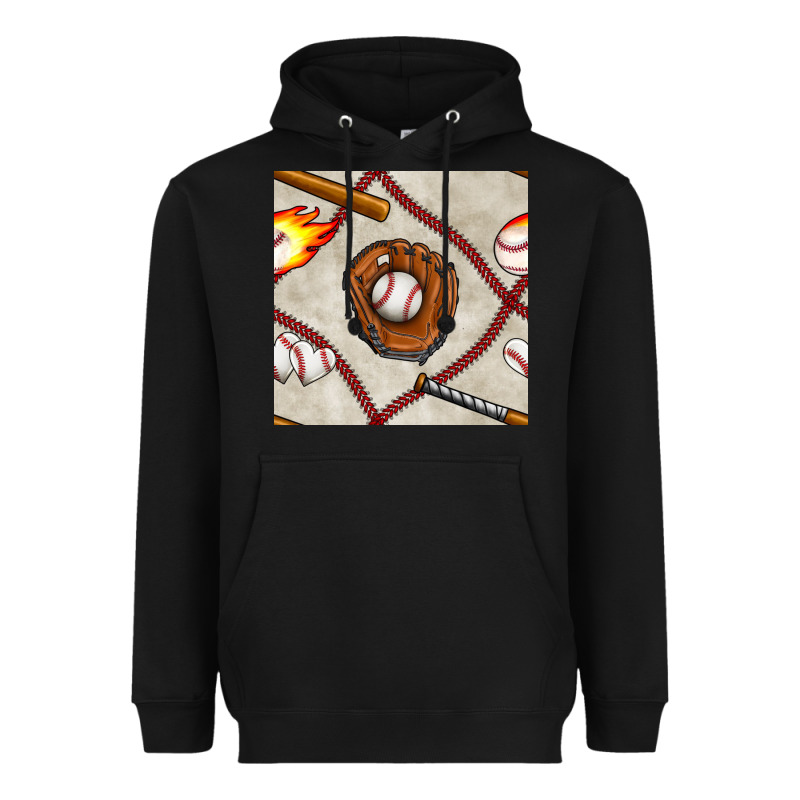 Baseball Glove And Bat Seamless Pattern Heavyweight Hoodie by BundleAndBundleShop | Teevron