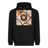 Black baseball glove and bat seamless pattern Heavyweight Hoodie - BundleAndBundleShop