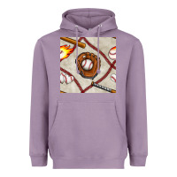 Lavender baseball glove and bat seamless pattern Heavyweight Hoodie - BundleAndBundleShop