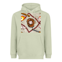 Matcha baseball glove and bat seamless pattern Heavyweight Hoodie - BundleAndBundleShop