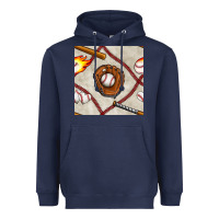 Navy baseball glove and bat seamless pattern Heavyweight Hoodie - BundleAndBundleShop