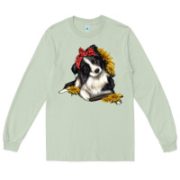 Matcha border collie with bandanna Long Sleeve Tee - texasbilliewilder
