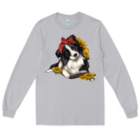 Moon Dust border collie with bandanna Long Sleeve Tee - texasbilliewilder
