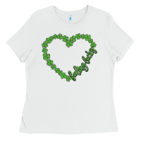 White shamrock heart felling lucky Ladies Tee - MaliasSmallBusiness