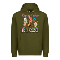 Army Green Happy Easter rodeo cowgirl Premium Hoodie - OliviaCreatesArt