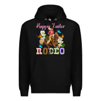 Black Happy Easter rodeo cowgirl Premium Hoodie - OliviaCreatesArt
