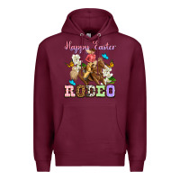 Burgundy Happy Easter rodeo cowgirl Premium Hoodie - OliviaCreatesArt