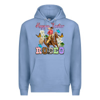 Colony Blue Happy Easter rodeo cowgirl Premium Hoodie - OliviaCreatesArt