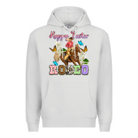 Dove Grey Happy Easter rodeo cowgirl Premium Hoodie - OliviaCreatesArt
