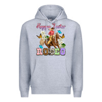 Heather Grey Happy Easter rodeo cowgirl Premium Hoodie - OliviaCreatesArt
