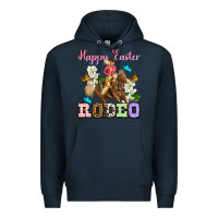 Navy Happy Easter rodeo cowgirl Premium Hoodie - OliviaCreatesArt