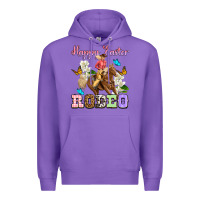Purple Happy Easter rodeo cowgirl Premium Hoodie - OliviaCreatesArt