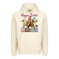 Sandshell Happy Easter rodeo cowgirl Premium Hoodie - OliviaCreatesArt