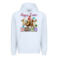 White Happy Easter rodeo cowgirl Premium Hoodie - OliviaCreatesArt