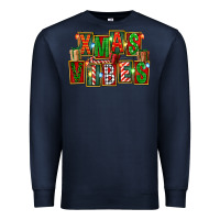 Navy Christmas xmas vibes Premium Sweatshirt - FaDigitalArtStudio
