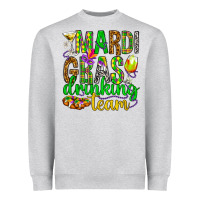 Heather Grey Mardi Gras drinking team Heavyweight Sweatshirt - HowdyJamesFarm