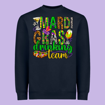 Mardi Gras Drinking Team Heavyweight Sweatshirt Designed By Howdyjamesfarm