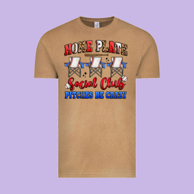 Home Plate Social Club Pitches Be Crazy Vintage Tee Designed By Artiststas