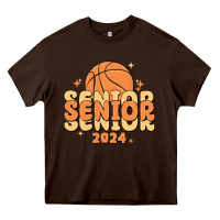 Chocolate Brown basketball senior 2024 Heavy Core Tee - MaliasSmallBusiness