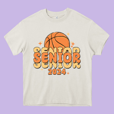 Basketball Senior 2024 Heavy Core Tee Designed By Maliassmallbusiness