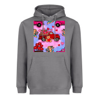 Storm valentines day truck and cupid in the sky seamless pattern Heavyweight Hoodie - BundleAndBundleShop