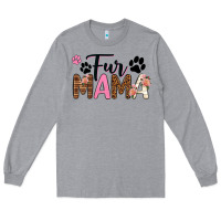 Heather Grey fur mama Long Sleeve Tee - texasbilliewilder