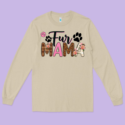 Fur Mama Long Sleeve Tee Designed By Texasbilliewilder