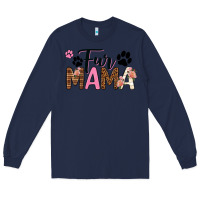 Navy fur mama Long Sleeve Tee - texasbilliewilder