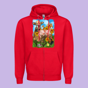 Farm Animals Wagon Olivia Zipper Hoodie Designed By Oliviacreatesart