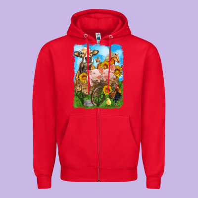 Farm Animals Wagon Olivia Zipper Hoodie Designed By Oliviacreatesart