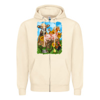 Sandshell farm animals wagon olivia Zipper Hoodie - OliviaCreatesArt