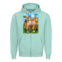 Seafoam farm animals wagon olivia Zipper Hoodie - OliviaCreatesArt