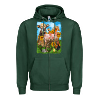 Sports Green farm animals wagon olivia Zipper Hoodie - OliviaCreatesArt