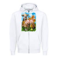 White farm animals wagon olivia Zipper Hoodie - OliviaCreatesArt