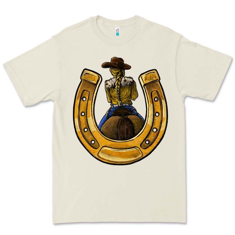 Horseshoe And Cowgirl Premium Tee by JahusDesignShop | Teevron
