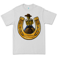 Dove Grey horseshoe and cowgirl Premium Tee - JahusDesignShop