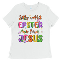 White silly rabbit easter is for jesus Ladies Tee - MaliasSmallBusiness