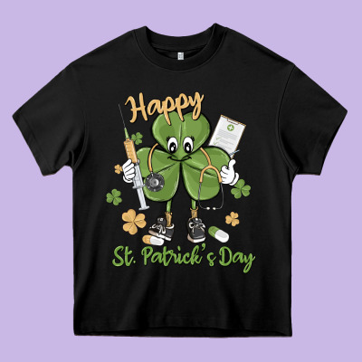Happy St. Patrick's Day Heavy Core Tee Designed By Maliassmallbusiness