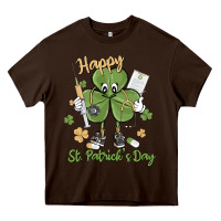 Chocolate Brown happy st. patrick's day Heavy Core Tee - MaliasSmallBusiness