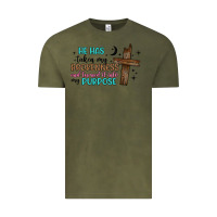 Vintage Olive he has taken my brokenness and turned it into my p Vintage Tee - Artiststas