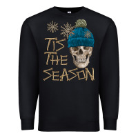 Black skull tis the season winter Premium Sweatshirt - FaDigitalArtStudio
