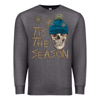 Charcoal Heather skull tis the season winter Premium Sweatshirt - FaDigitalArtStudio