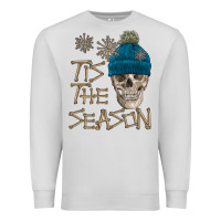 Dove Grey skull tis the season winter Premium Sweatshirt - FaDigitalArtStudio