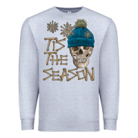 Heather Grey skull tis the season winter Premium Sweatshirt - FaDigitalArtStudio