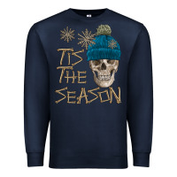 Navy skull tis the season winter Premium Sweatshirt - FaDigitalArtStudio
