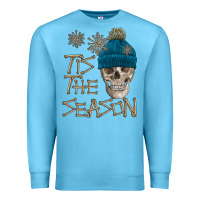 Ocean Blue skull tis the season winter Premium Sweatshirt - FaDigitalArtStudio