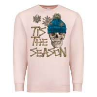 Pale Pink skull tis the season winter Premium Sweatshirt - FaDigitalArtStudio