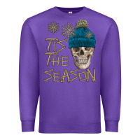 Purple skull tis the season winter Premium Sweatshirt - FaDigitalArtStudio