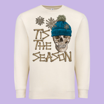 Skull Tis The Season Winter Premium Sweatshirt Designed By Fadigitalartstudio